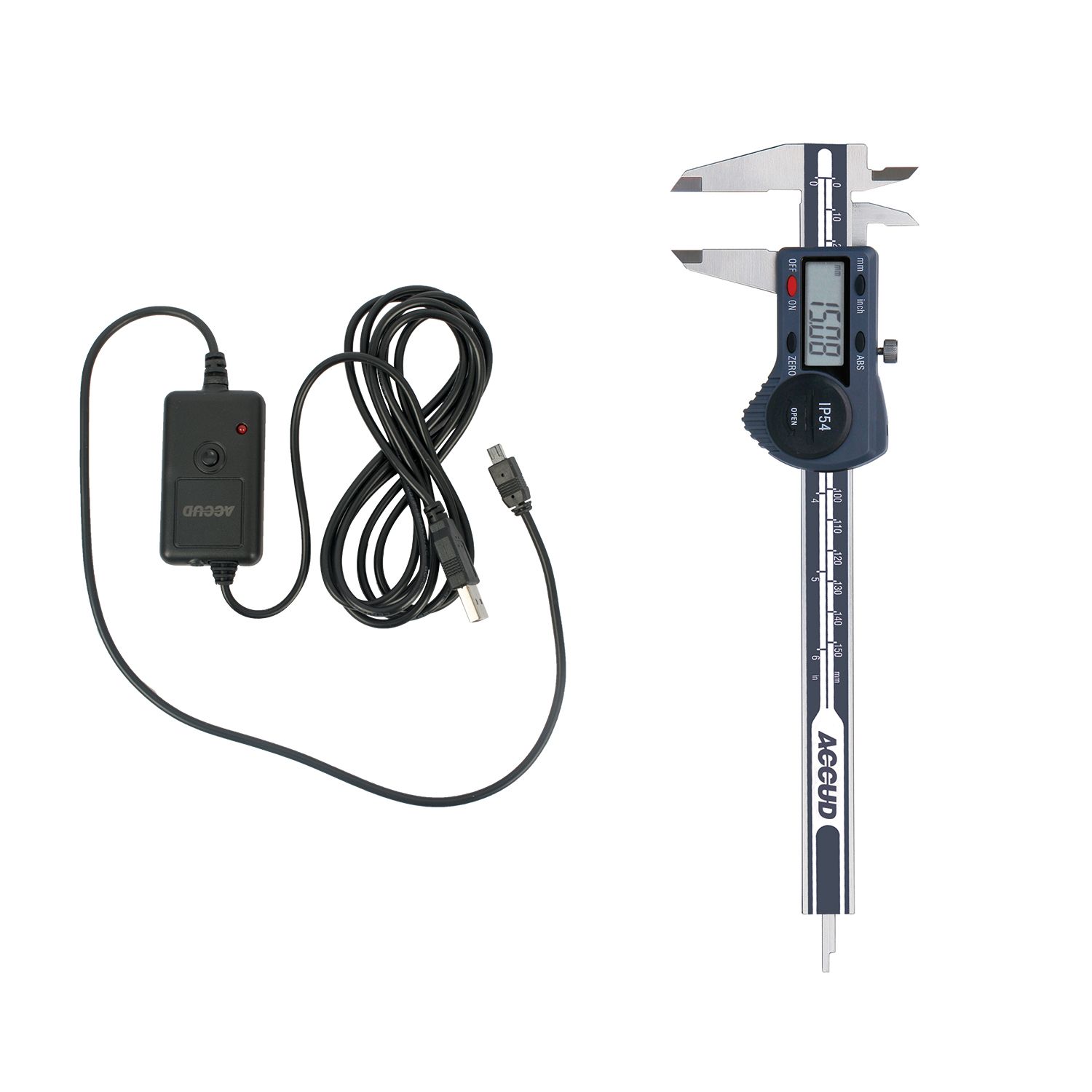 Dig. Caliper 200mm 0.03mm Acc. S/steel + Data Cable 100-11